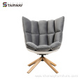 Modern Swivel Wooden Leg Single Sofa Lazy Chair